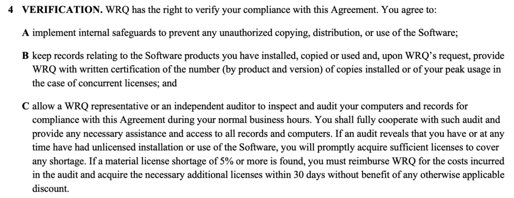 software audit clause